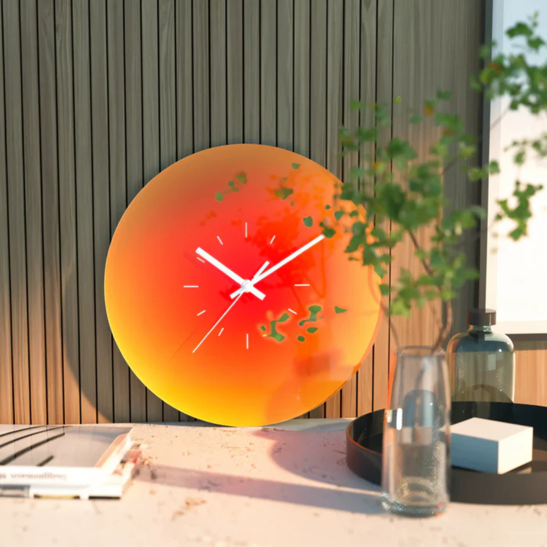Wanduhr aus Glas mit Acrylzifferblatt – modern und geräuschlos