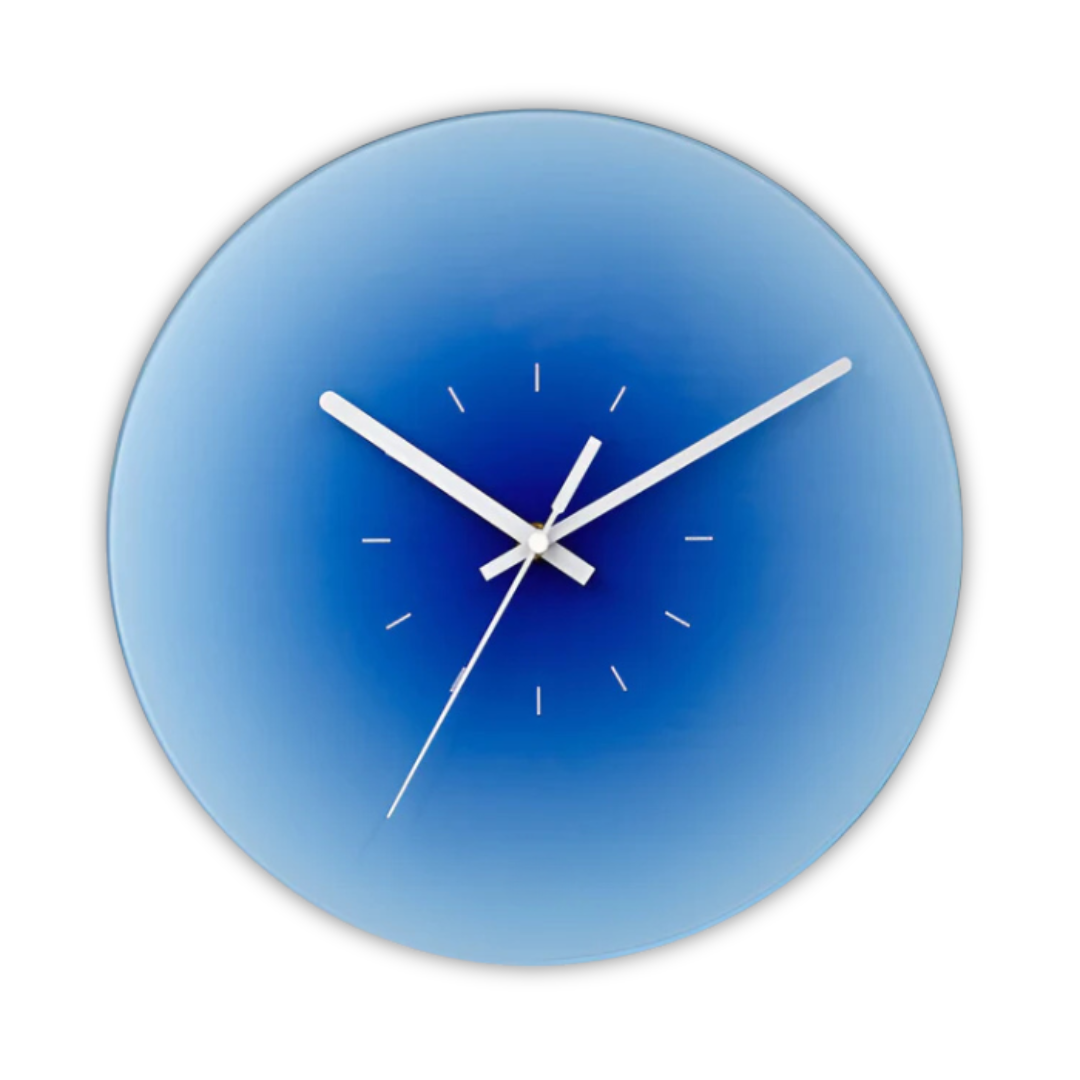 Wanduhr aus Glas mit Acrylzifferblatt – modern und geräuschlos