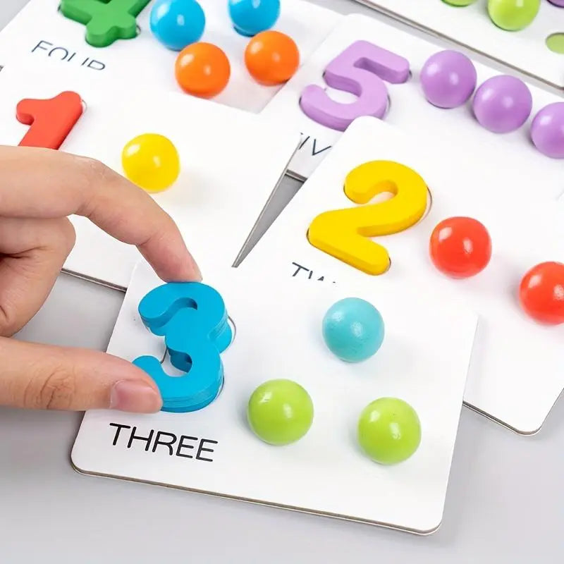 Montessori Zählperlen Set aus Holz für Mathe Lernen Kinder