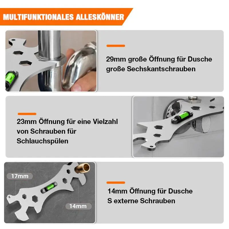Universeller Winkelschlüssel aus Edelstahl – für enge Räume & Armaturen
