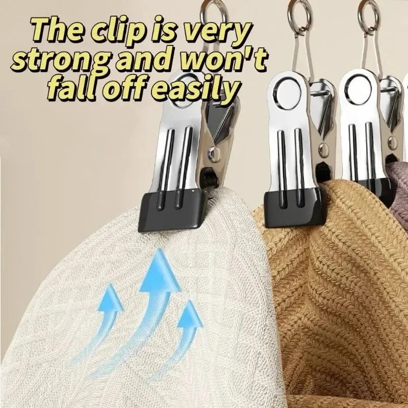 Holz Kleiderbügel mit 12 Clips – platzsparend für Socken
