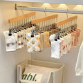 Holz Kleiderbügel mit 12 Clips – platzsparend für Socken