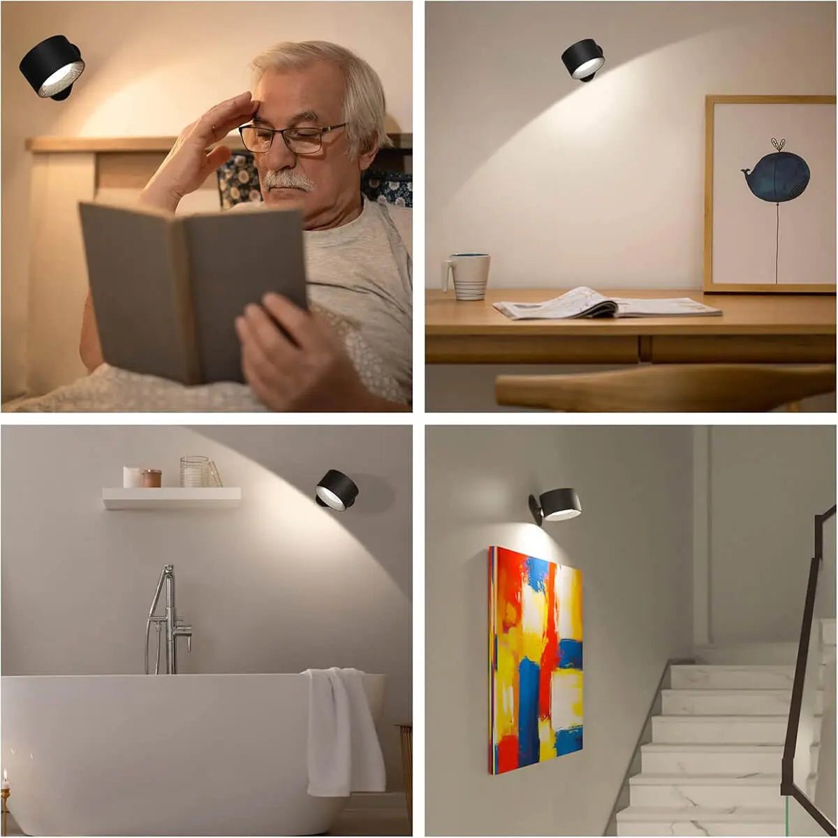Kabellose LED-Wandleuchte mit Fernbedienung – Nordisches Design