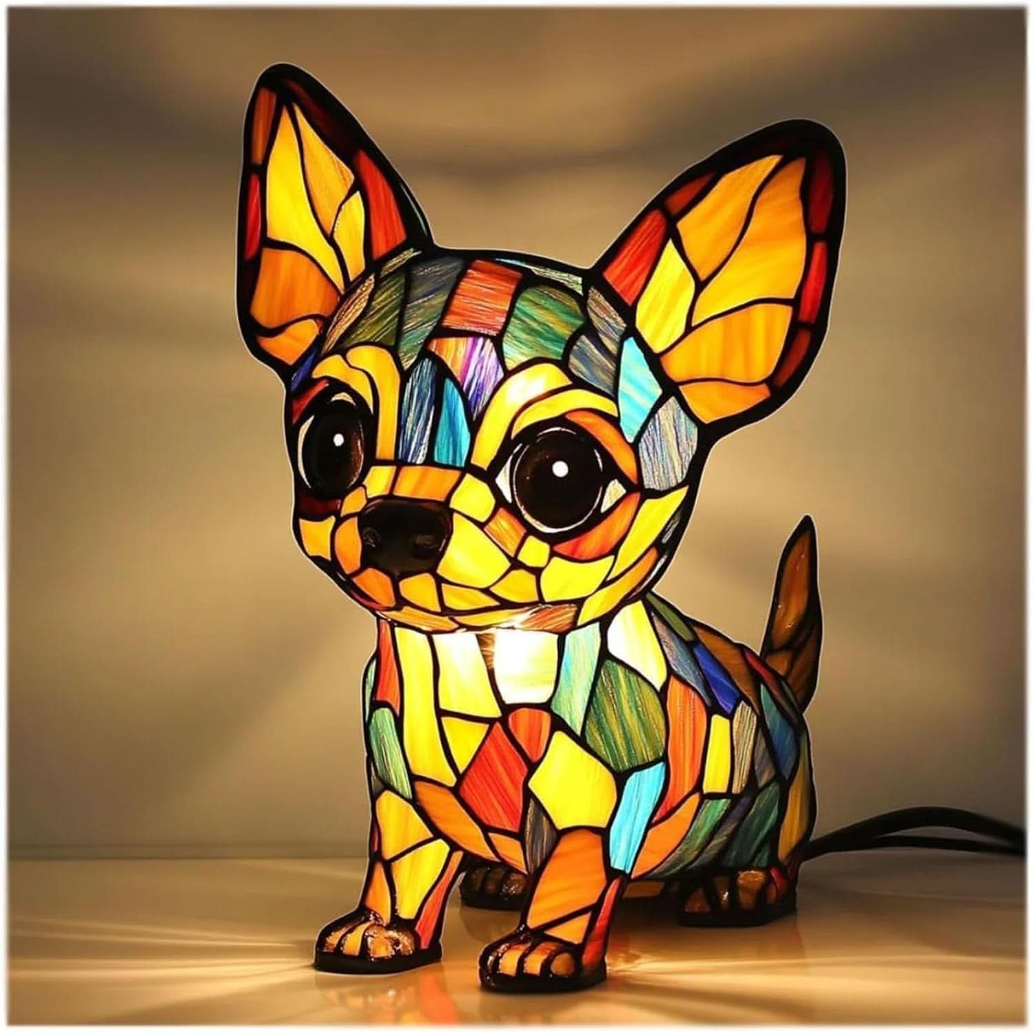 Hund Nachtlicht USB – dekorative Tierlampe mit warmem LED-Licht