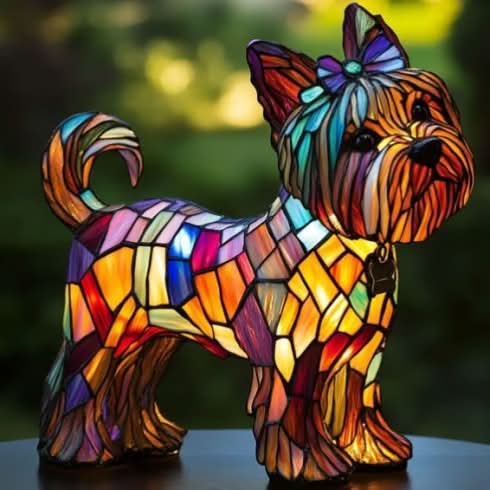 Hund Nachtlicht USB – dekorative Tierlampe mit warmem LED-Licht
