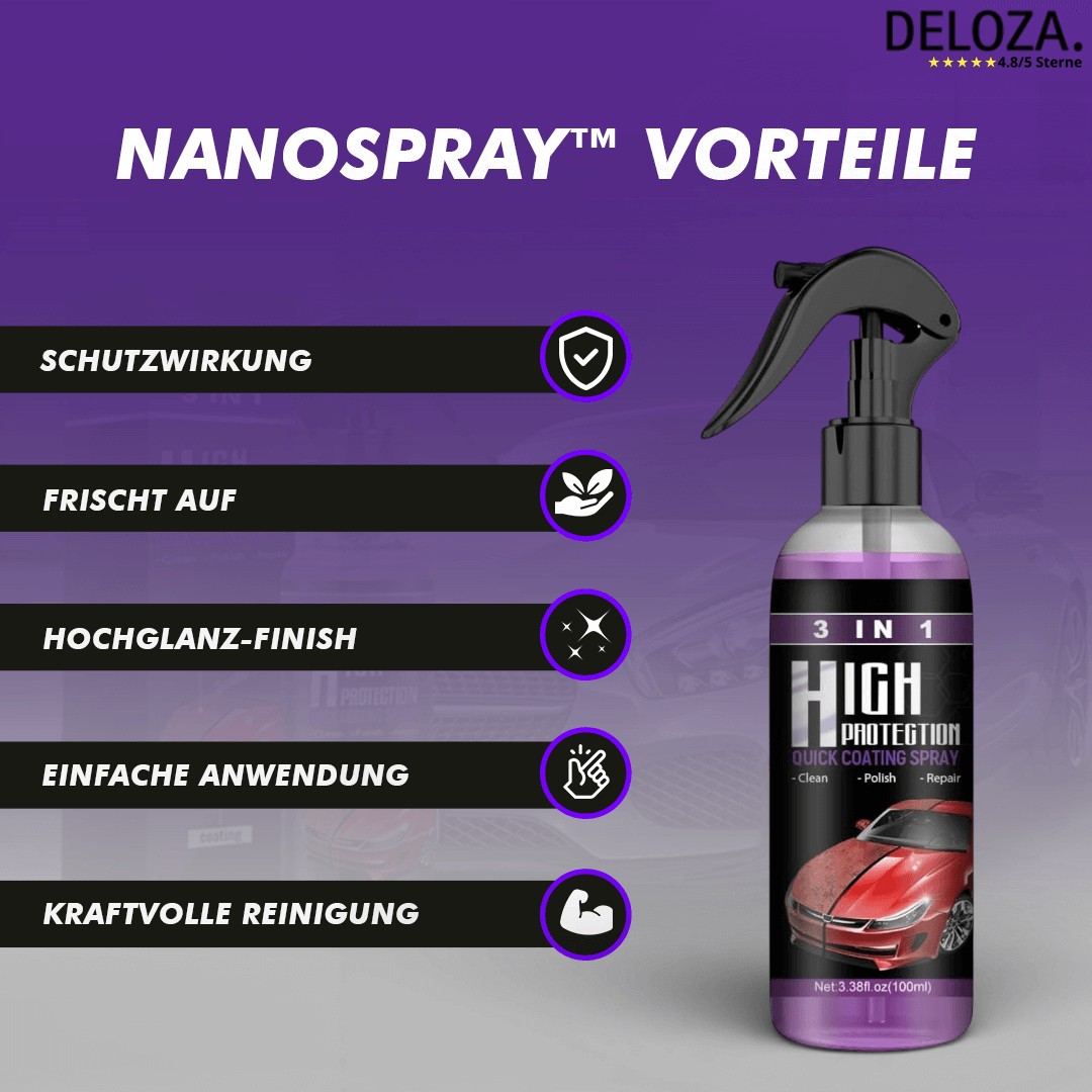 Keramik Beschichtung Spray Auto - 3in1 Lackschutz & Glanz 100ml