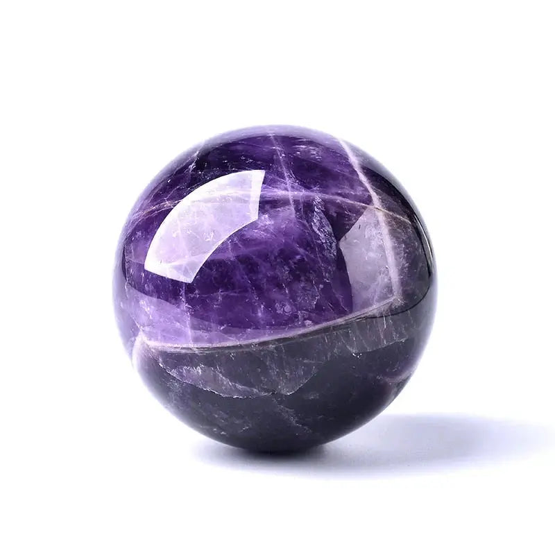 Amethyst Kugel handpoliert mit Holzständer - Naturstein Dekoration