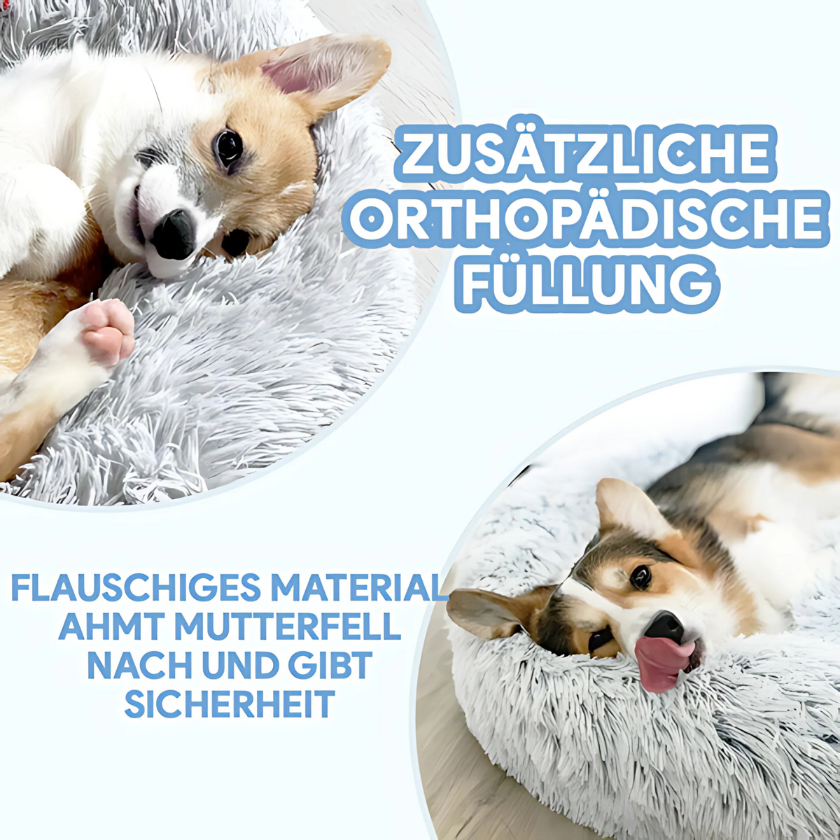 Haustierbett weich kuschelig - Hundekörbchen Katzenbett waschbar