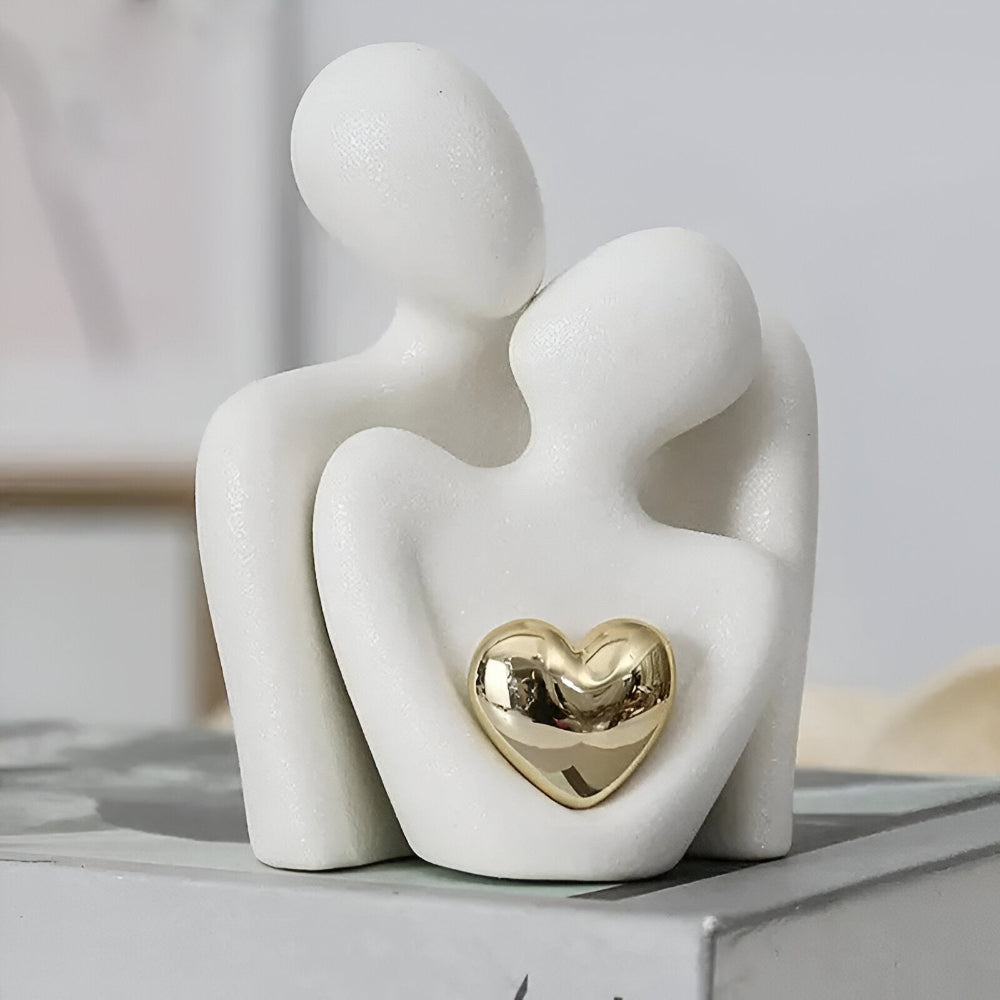 Keramik Paarfigur Minimalistisch - Deko Figur Wohnzimmer Modern