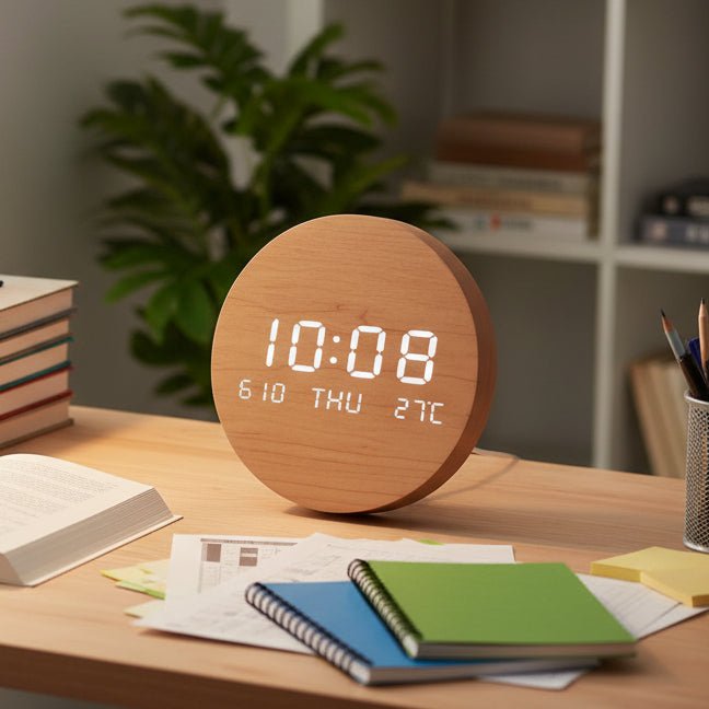 Digitale LED Tischuhr im skandinavischen Design – minimalistisch