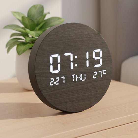 Digitale LED Tischuhr im skandinavischen Design – minimalistisch