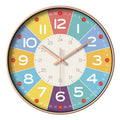Lernuhr für Kinder – Lautlose Wanduhr mit buntem Design