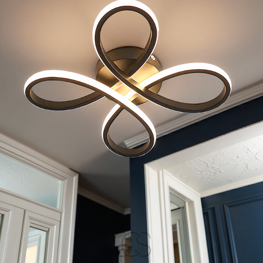 LED Deckenleuchte Kleeblatt dimmbar schwarz 30 cm Wohnzimmer