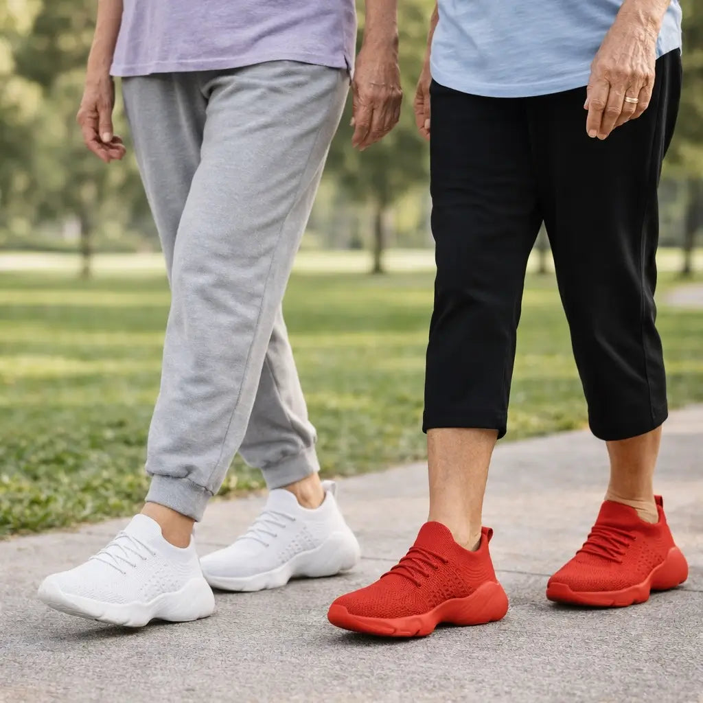 Orthopädische Sneaker mit breiter Zehenbox und Gelpolster