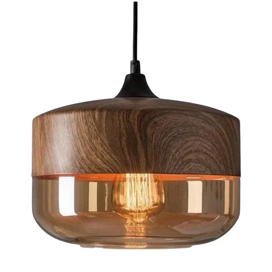 Skandinavisches Design Glas & Metall mit Holzoptik