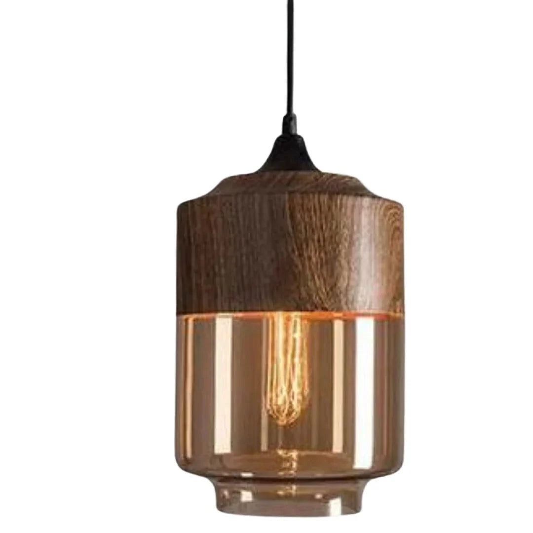 Skandinavisches Design Glas & Metall mit Holzoptik