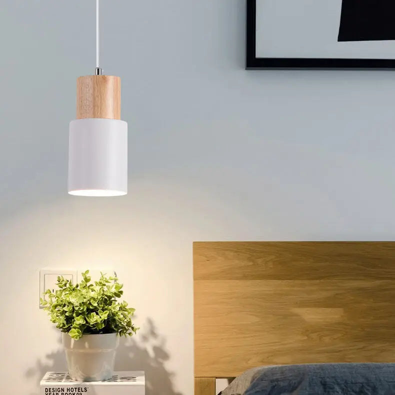 Moderne Pendelleuchte Metall Holz E26 Hängeleuchte Wohnzimmer Küche