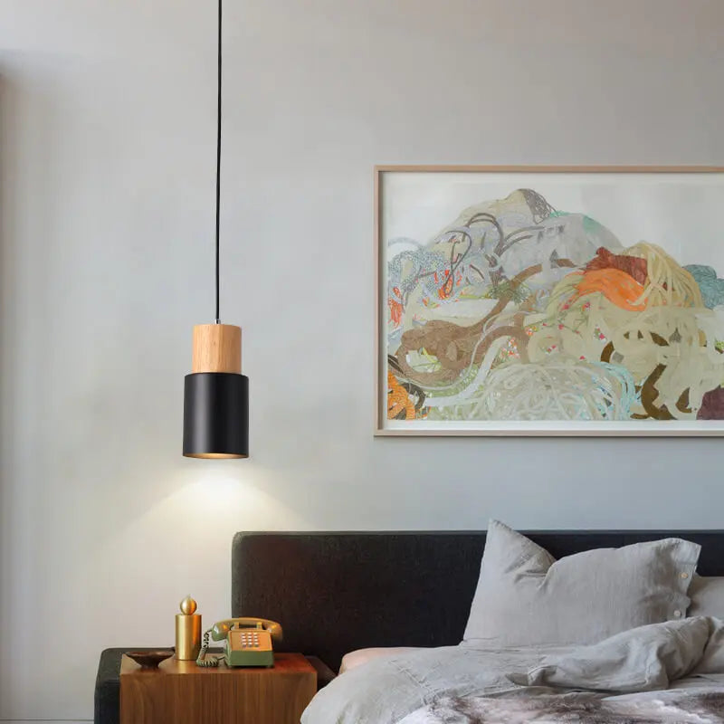 Moderne Pendelleuchte Metall Holz E26 Hängeleuchte Wohnzimmer Küche