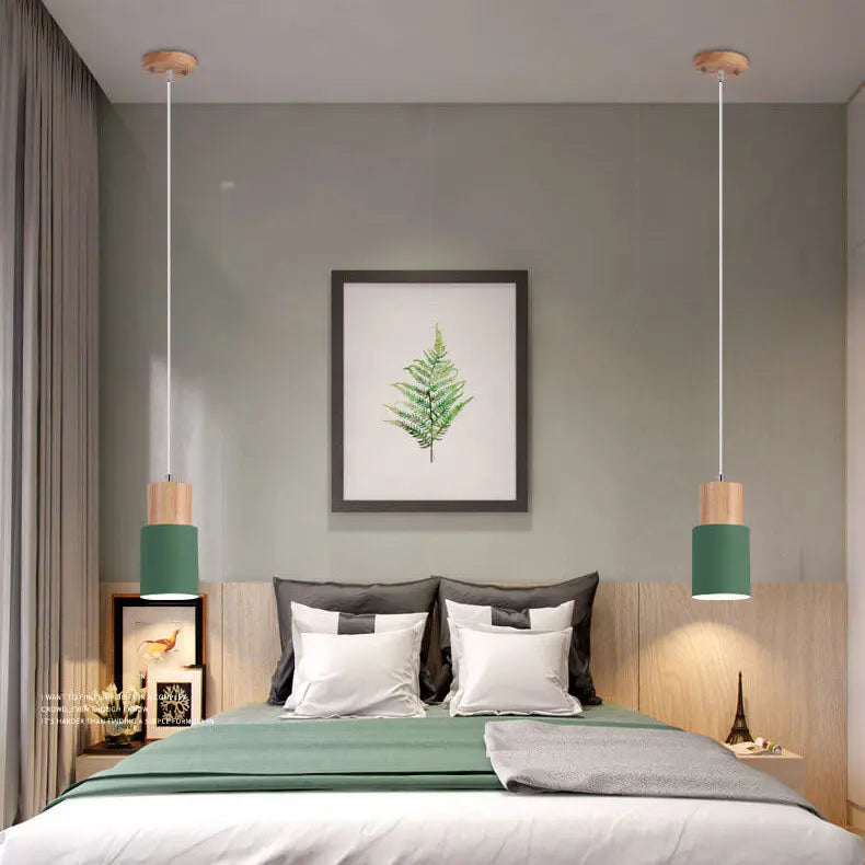 Moderne Pendelleuchte Metall Holz E26 Hängeleuchte Wohnzimmer Küche