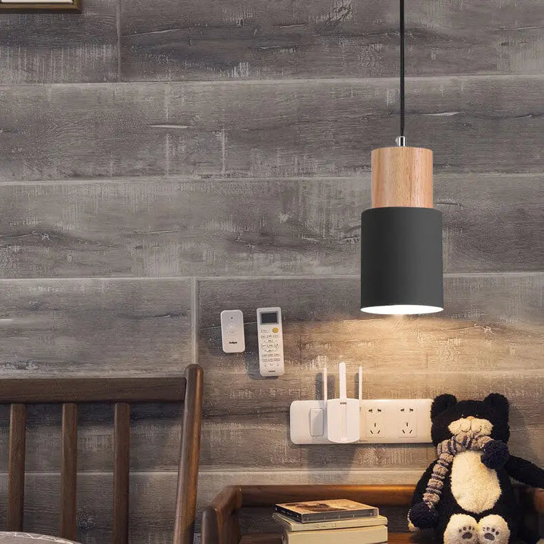 Moderne Pendelleuchte Metall Holz E26 Hängeleuchte Wohnzimmer Küche