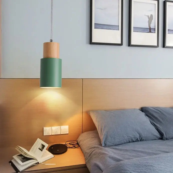 Moderne Pendelleuchte Metall Holz E26 Hängeleuchte Wohnzimmer Küche