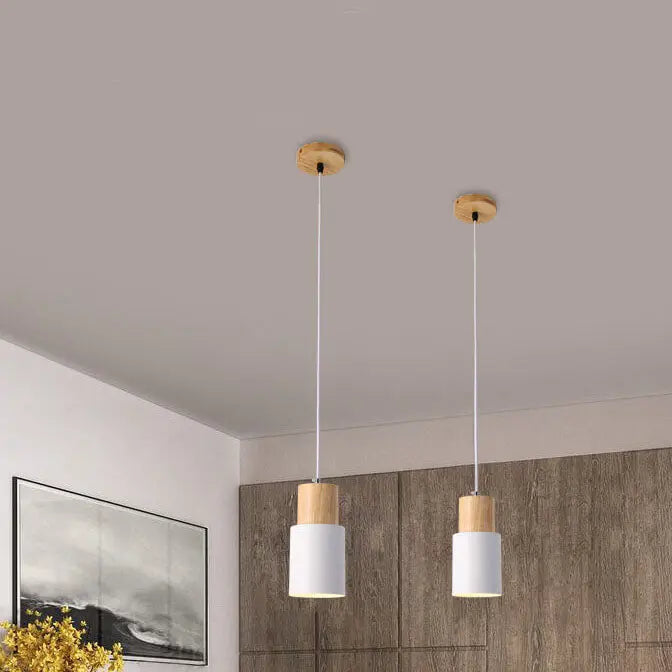 Moderne Pendelleuchte Metall Holz E26 Hängeleuchte Wohnzimmer Küche