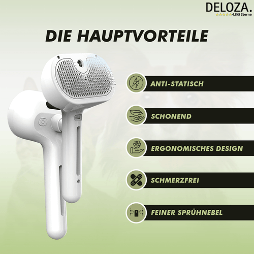Dampfbürste für Hunde und Katzen mit Wassersprühfunktion