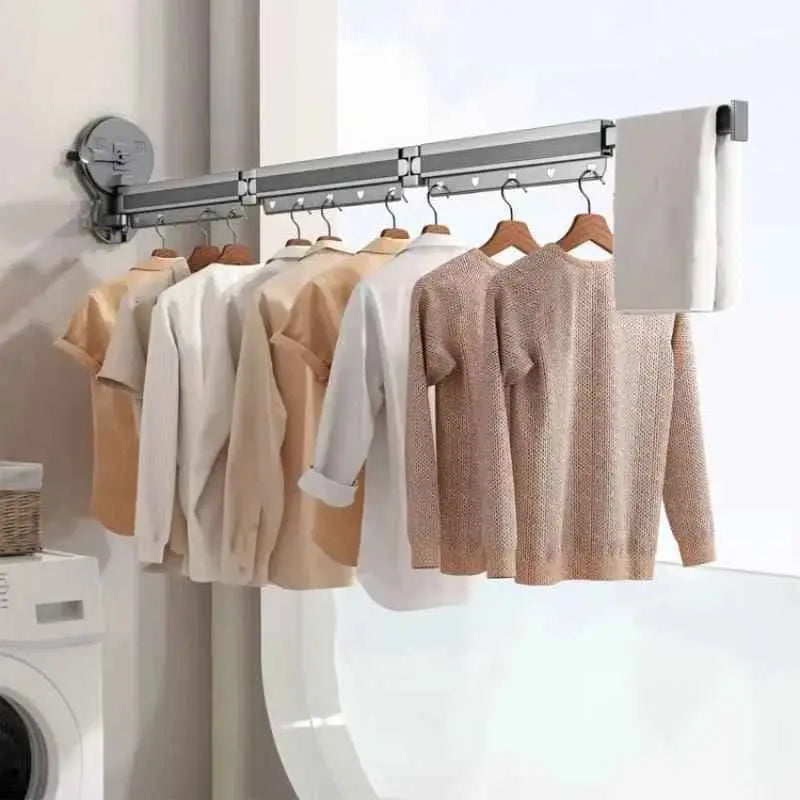 Klappbarer Wäschetrockner für Wand mit Saugnapf ohne Bohren