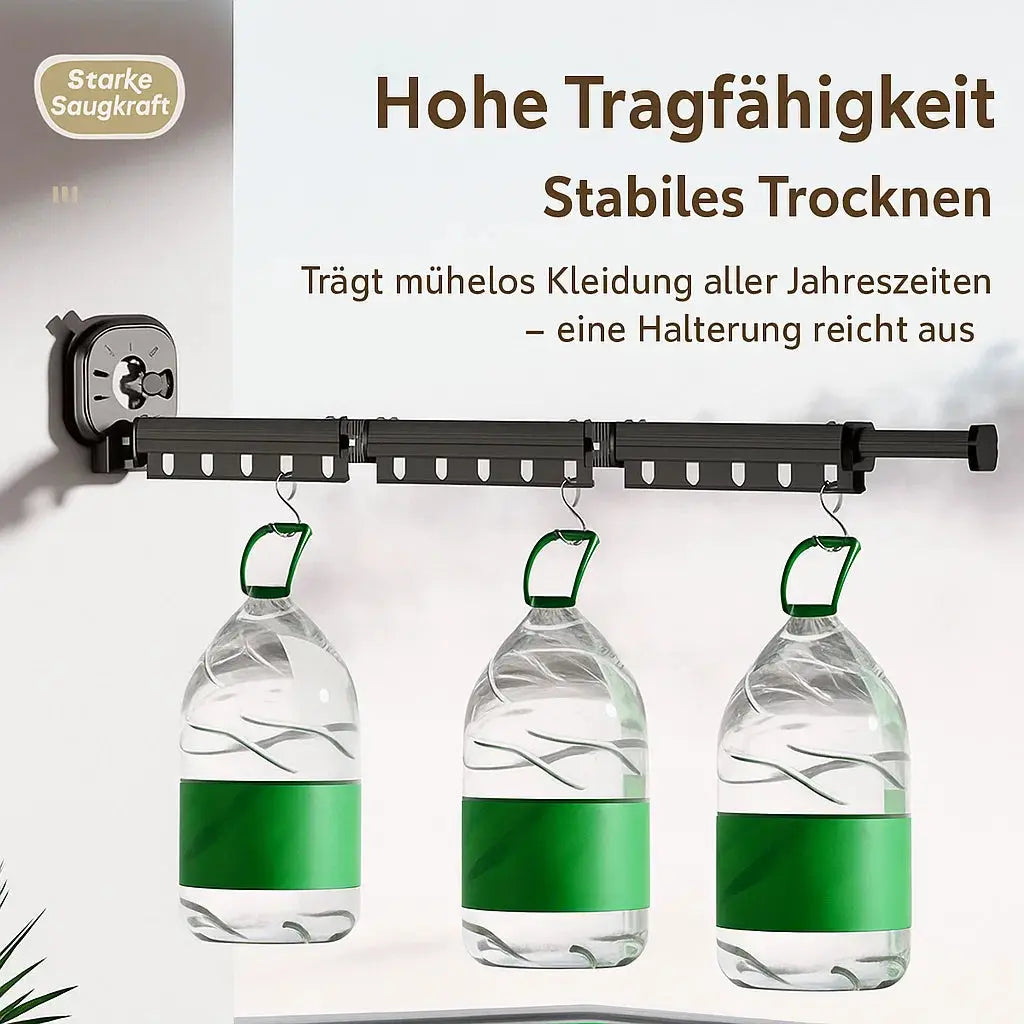 Klappbarer Wäschetrockner für Wand mit Saugnapf ohne Bohren