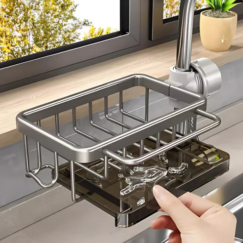 Abflussregal fürs Spülbecken – ohne Bohren, aus Aluminium