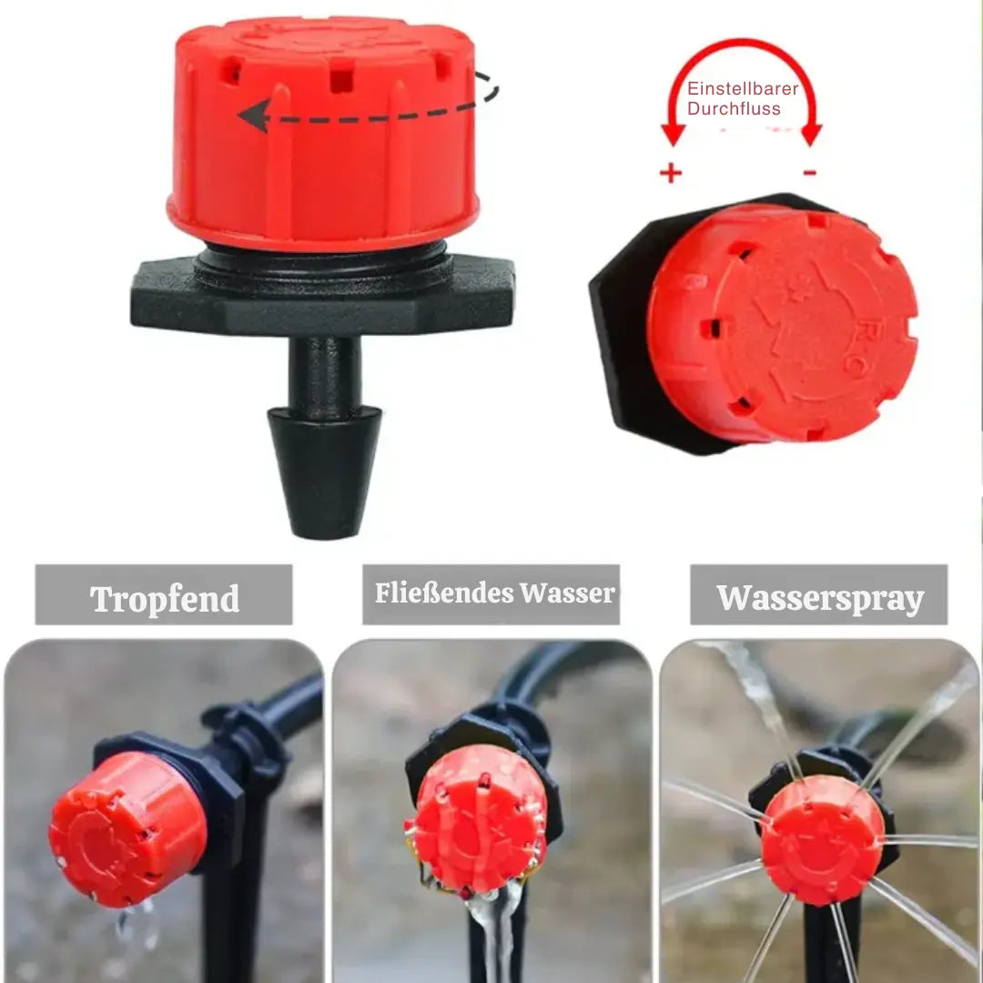 Tropfbewässerung Düsen mit 360° Drehung - 50 Stück Set für Garten