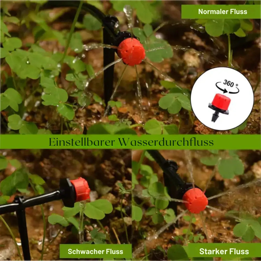 Tropfbewässerung Düsen mit 360° Drehung - 50 Stück Set für Garten