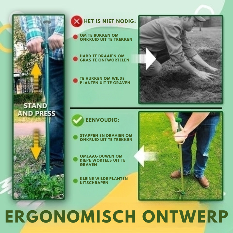 Unkrautstecher Rückenschonend - Wurzelentferner Gartenwerkzeug 100cm