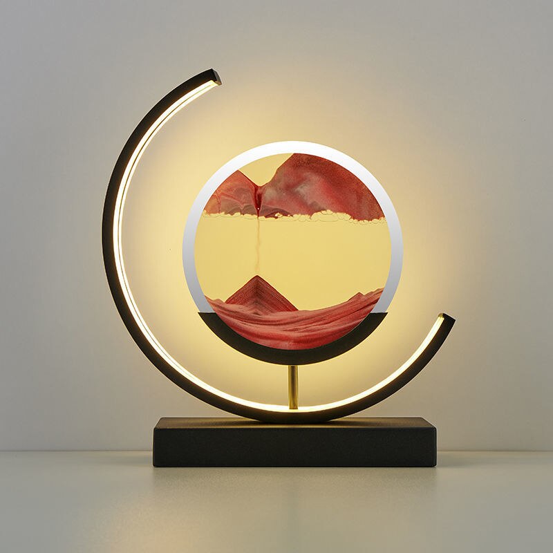LED Tischlampe mit beweglichem Sand – Drehbare 3D Sandkunst Lampe