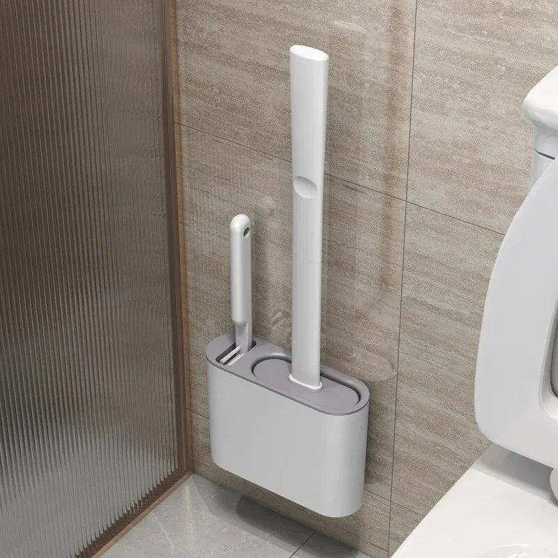 Silikon-WC-Bürste mit Wandhalterung – 2-in-1 antibakteriell