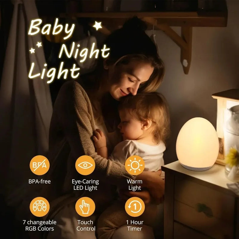 Nachtlicht für Kinder mit RGB, Warmweiß und Touch-Steuerung