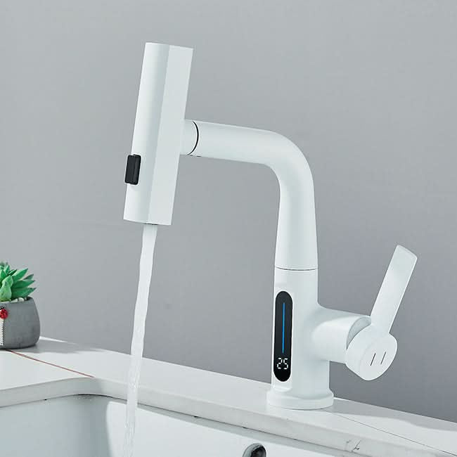 Digitaler Waschtischhahn mit Temperaturanzeige – modern und tropffrei