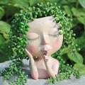 Pflanzgefäß Lady Gesicht - Dekorative Vase für Sukkulenten & Blumen