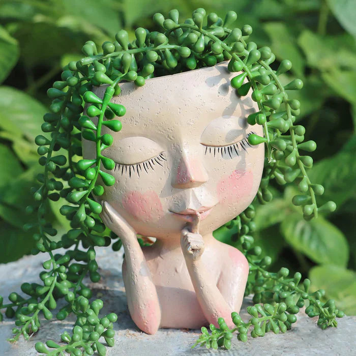 Pflanzgefäß Lady Gesicht - Dekorative Vase für Sukkulenten & Blumen