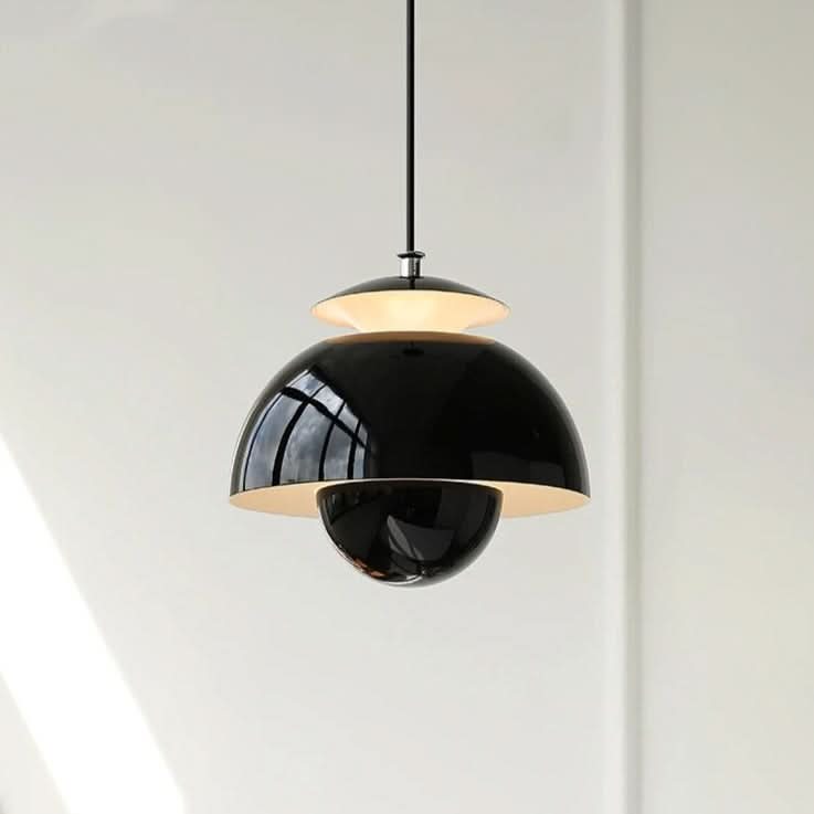 Retro Deckenleuchte aus poliertem Metall im Art-Déco-Stil