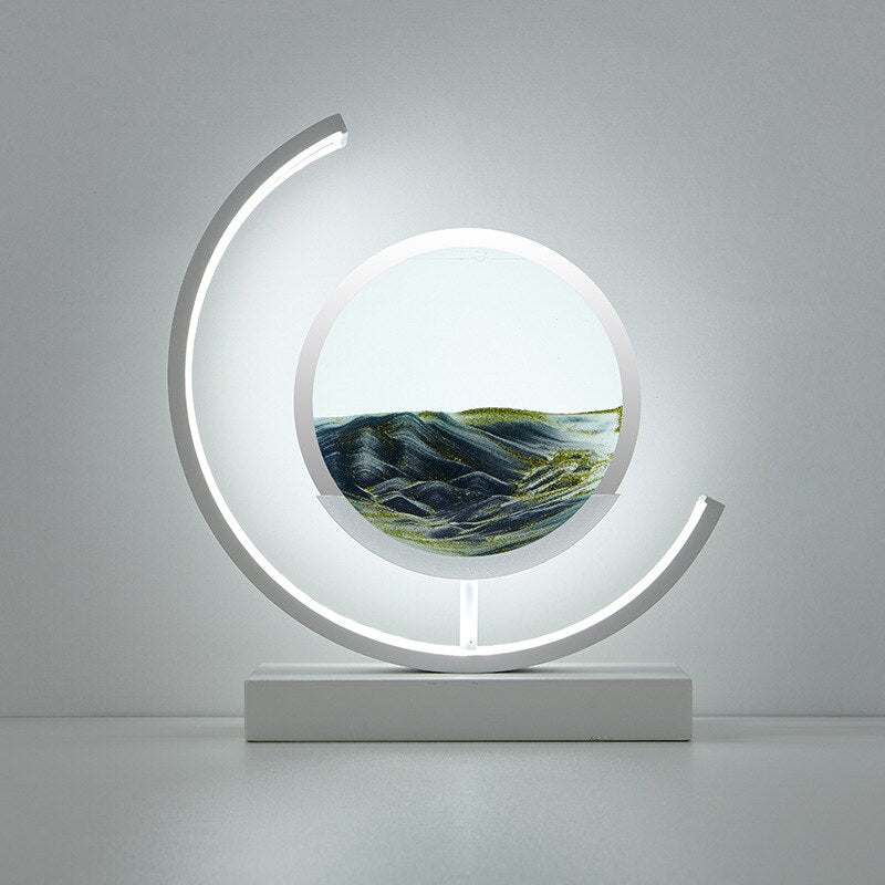 LED Tischlampe mit beweglichem Sand – Drehbare 3D Sandkunst Lampe