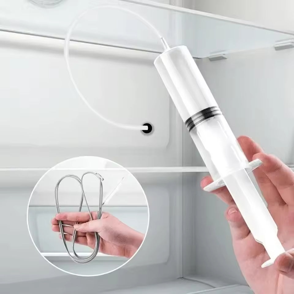 Kühlschrank Ablaufreiniger Set - Flexible Bürste mit Sprühfunktion