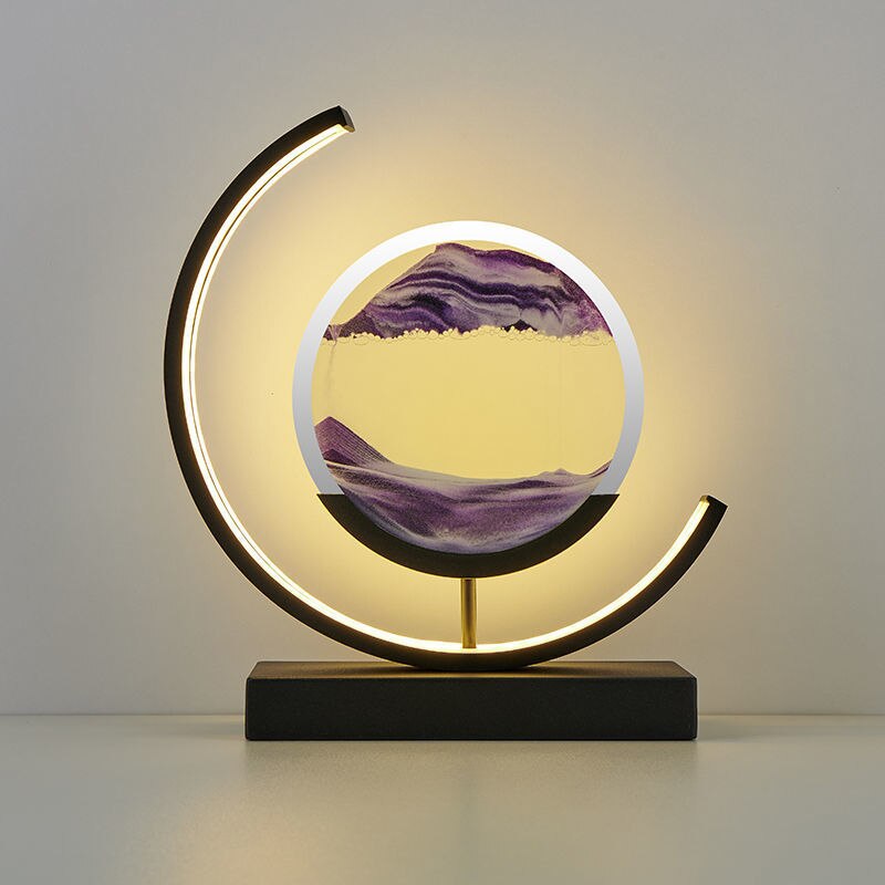 LED Tischlampe mit beweglichem Sand – Drehbare 3D Sandkunst Lampe