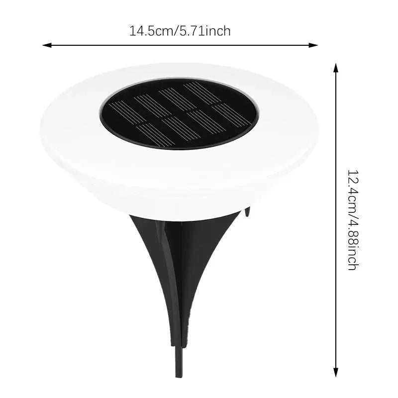 LED Solar Bodenleuchten Set 4 Stück 360° Gartenbeleuchtung wasserdicht
