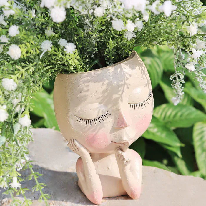 Pflanzgefäß Lady Gesicht - Dekorative Vase für Sukkulenten & Blumen