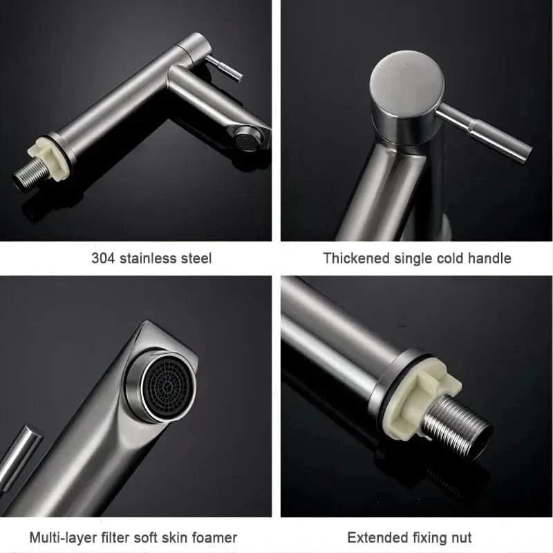 Einhebel-Badezimmerhahn aus Edelstahl – modernes Design