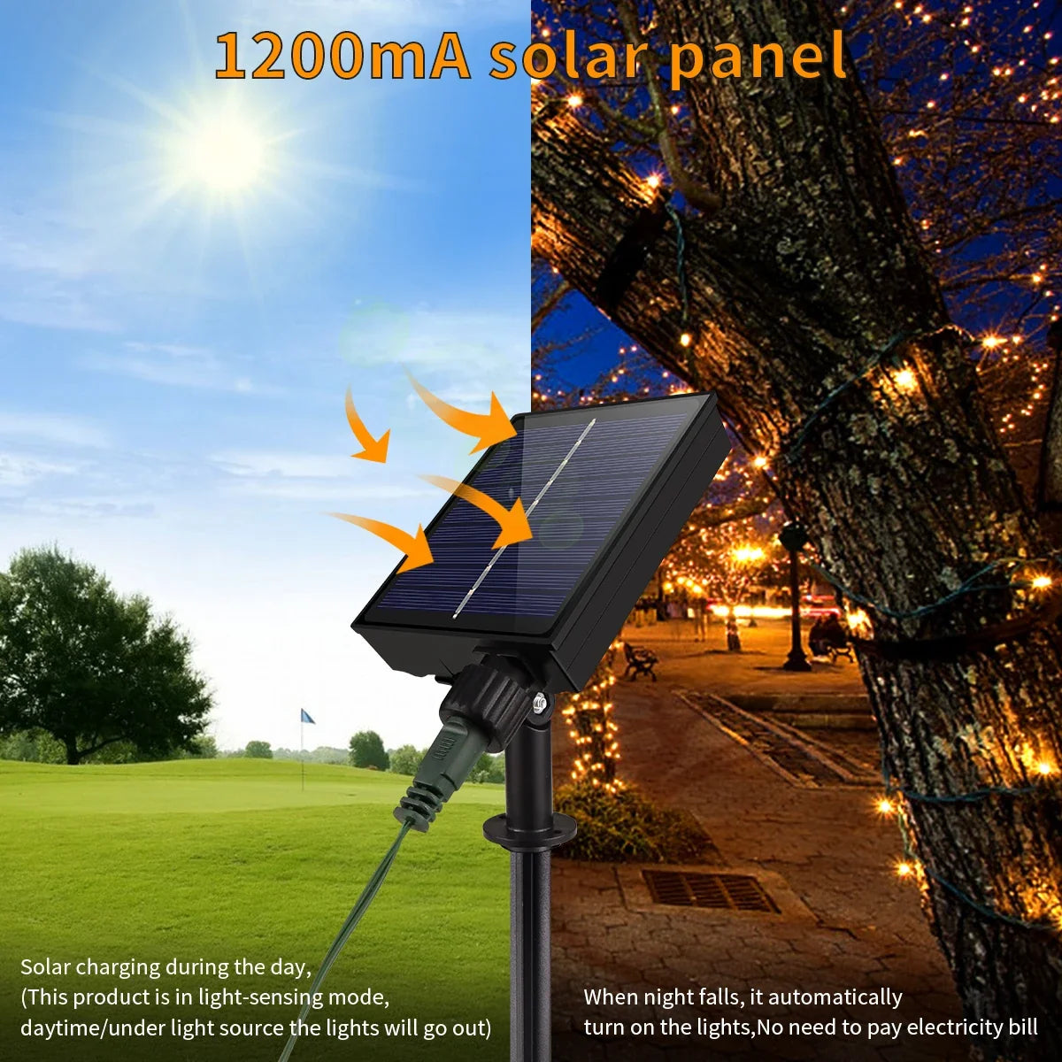 Solar Lichterkette 100M – 800 LEDs mit Fernbedienung & 8 Modi