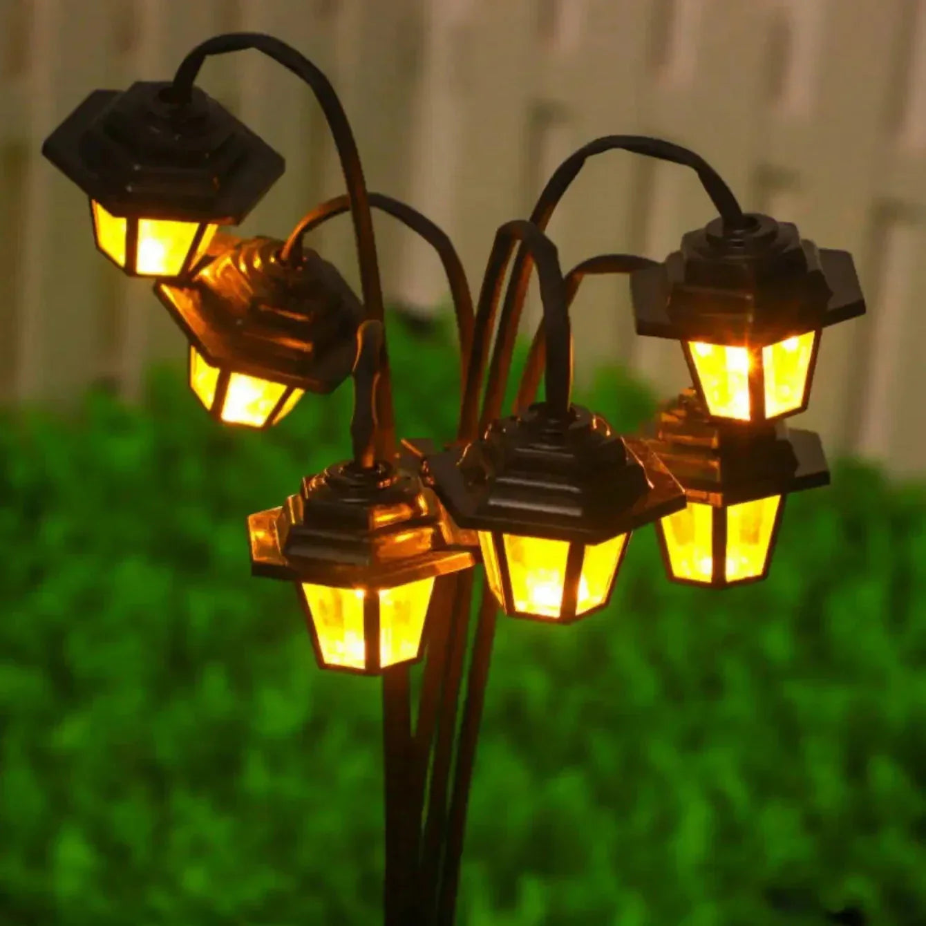 Solar Gartenlaterne Retro Design 6 LED warmweiß IP44 Außenbeleuchtung