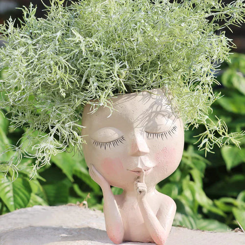 Pflanzgefäß Lady Gesicht - Dekorative Vase für Sukkulenten & Blumen