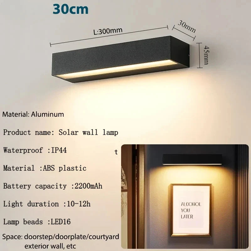 Solar Wandleuchte Außen mit 16 LEDs – Warm- und Kaltweiß